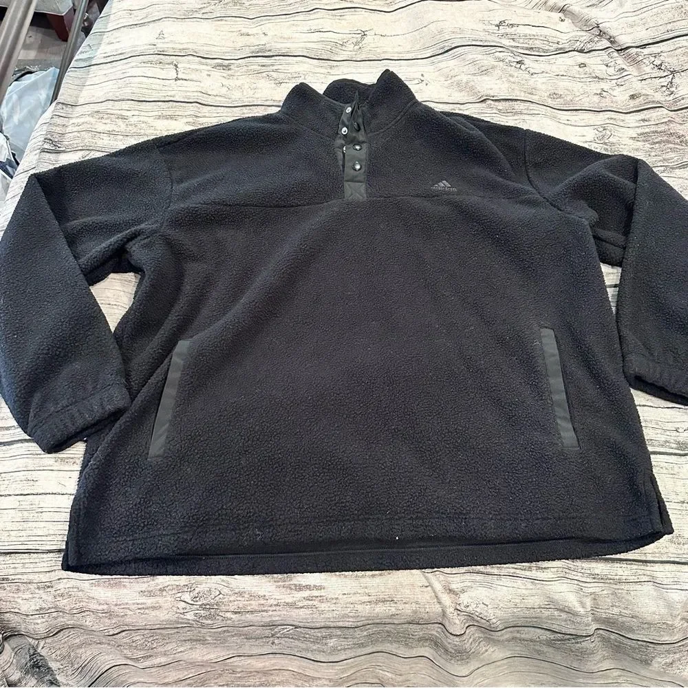 adidas Men's Pullover Fleece; Quarter Snap; Pockets; Size XXL